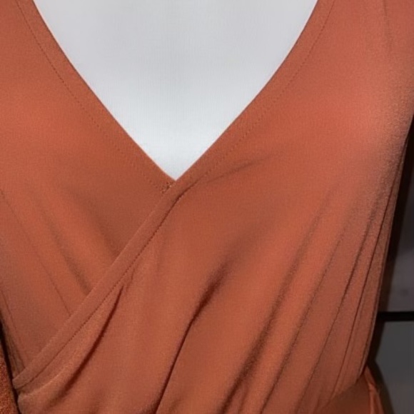 Giuliano Burnt Orange Jumpsuit with Matching Sweater, Size Small - Picture 5 of 6